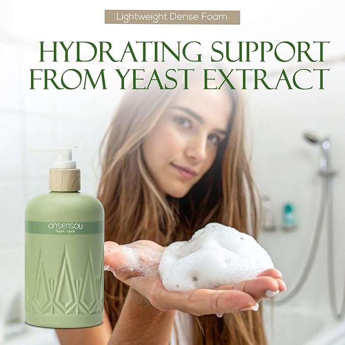 Moisturizing Body Wash for Sensitive Skin Women & Men, Full Body Washes with Hot Spring Yeast, Green Algae & Kaolin from Japan, Natural Body Wash, Daily Use, 2EA, Each 10.1 Fl Oz