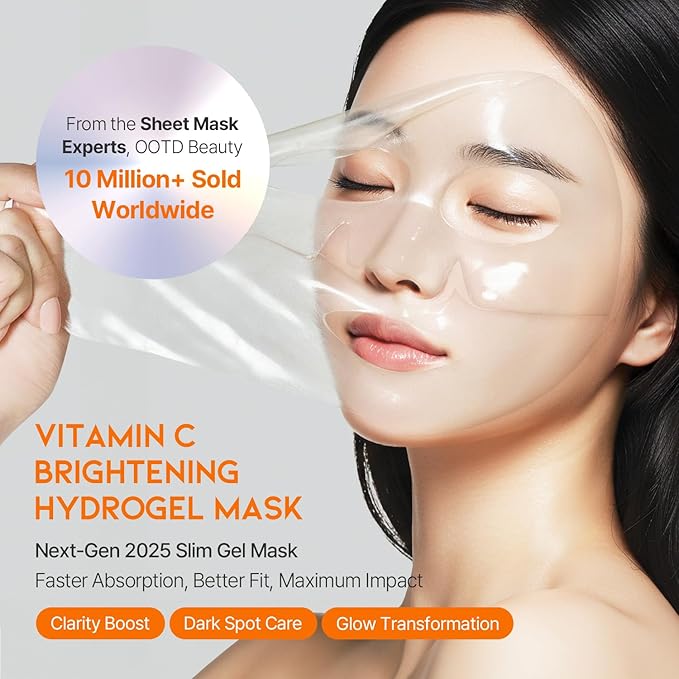 #OOTD Vitamin C Collagen Glutathione Hydrating & Firming Hydrogel Sheet Mask - Radiant Glow Gel Mask and Dull Skin (5pcs)