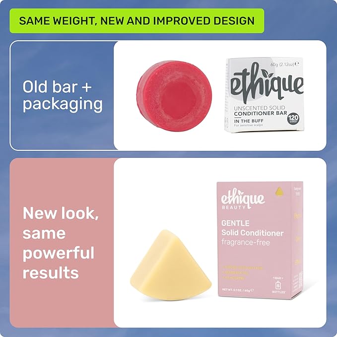 Ethique Repairing Shampoo Bar for dry, damaged hair with Rice Protein - Plastic-Free, Vegan, Cruelty-Free, 3.88 oz - Formerly Sorbet