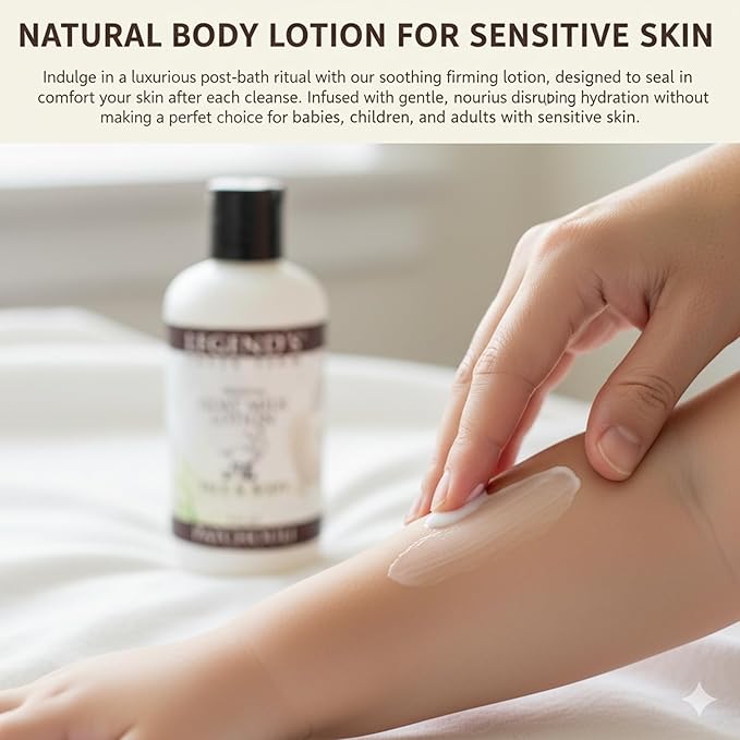 Legend's Creek Farm Goat Milk Lotion - Deeply Moisturizing Goat Milk Body Lotion for Body, Hand & Face - 9 oz Body Moisturizer with Shea Butter, Sunflower Oil, Aloe, Handmade in USA (Patchouli L.)