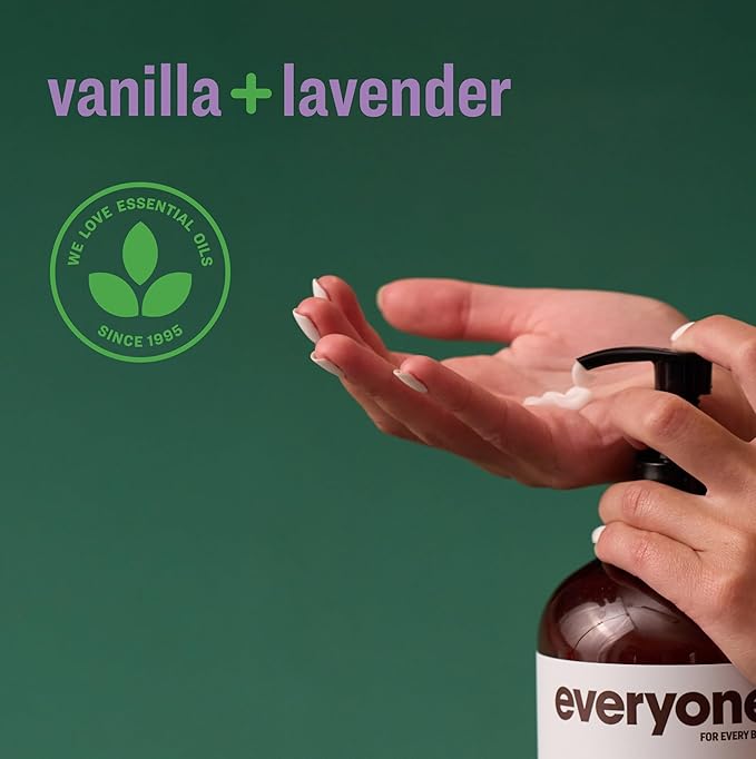Everyone 2-in-1 Lotion for Hands/Body, 8 ounce (Pack of 2) Vanilla and Lavender made for Men and Women