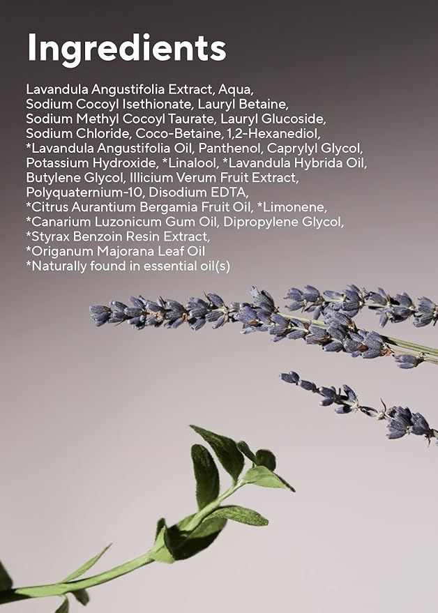 AROMATICA Serene Body Wash Lavender & Marjoram 10.14oz / 300ml, Vegan, Daily In-Shower Wash Blended w/Naturally Derived Scents