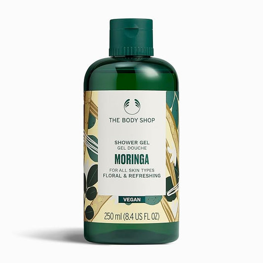The Body Shop Moringa Shower Gel - Floral & Refreshing For All Skin - Vegan - 8.4 Fl Oz
