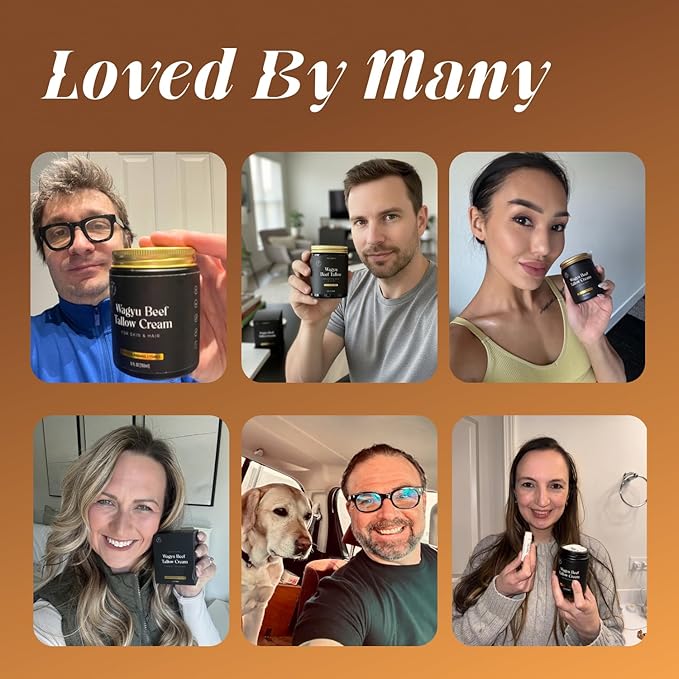 Non-Greasy Beef Tallow for Skin 5OZ Shea Butter, Vitamin E, Whipped Grass Fed Beef Tallow for Face Moisturizer Cream, Body, Hair, Lotion for Women & Men, Anti-Aging Face Moisturizer