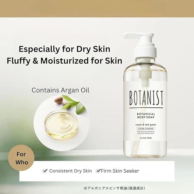 Botanist Organic Body Wash & Shampoo Set, Natural Shower Gel For Women Dry Skin, Sulfate Free Shampoo for Oily Hair with Natural Keratin & Honey from Japan, Silicone & Paraben Free 32.0 Fl Oz