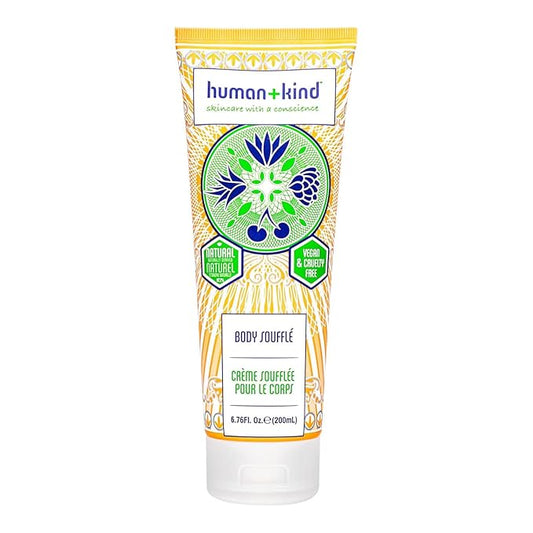 Human+Kind Body Souffle - Light, Fluffy Skin Conditioner for Hydrating and Smoothing Dry Skin - Natural, Vegan Formula with Shea Butter and Apricot Kernel Oil - Light, Fresh Fragrance - 6.76 oz