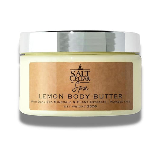 Salt Cellar Spa Lemon Body Butter for Women, Made with Dead Sea Minerals, Shea Butter and Plant Extracts, Luxurious Skin Rejuvenation and Moisturization, Made in Israel, Cruelty-Free, Paraben Free