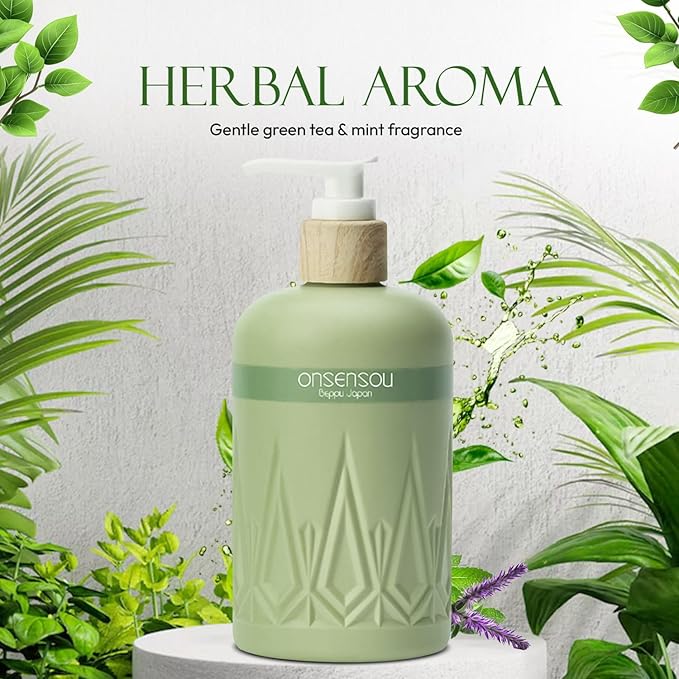 Moisturizing Body Wash for Sensitive Skin Women & Men, Full Body Washes with Hot Spring Yeast, Green Algae & Kaolin from Japan, Natural Body Wash, Daily Use, 2EA, Each 10.1 Fl Oz