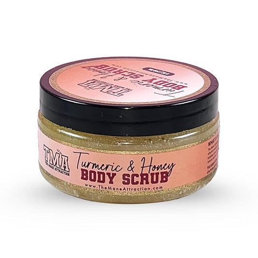 Turmeric Honey Body Scrub 8oz – Exfoliating Scrub for Dark Spots, Hyperpigmentation & Ingrown Hairs – Natural Brightening Face & Body Scrub with Tea Tree & Neem
