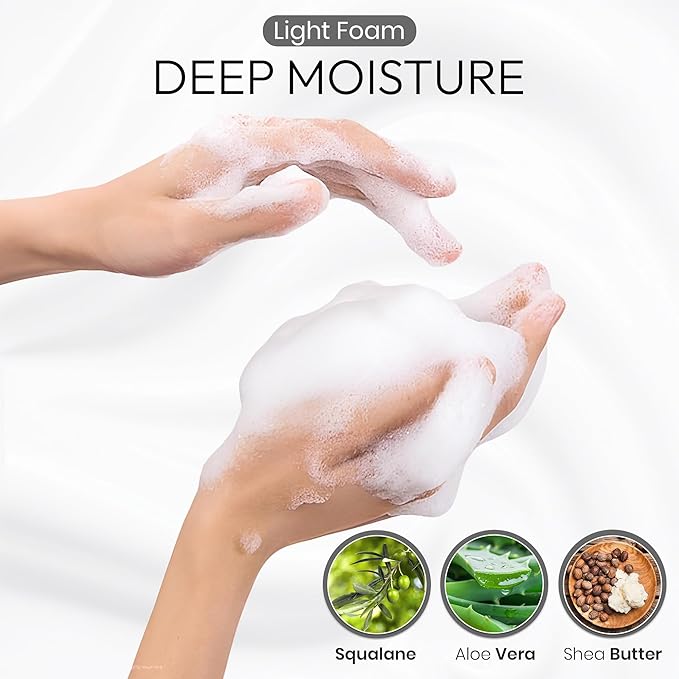 Botanist Foam Body Wash for Women, Sensitive Skin Body Wash for Men with Shea Butter, Almond & Coconut Oil, Sulfate & Paraben Free Organic BODY WASH from Japan 15.2 Fl Oz Rose & White Peach