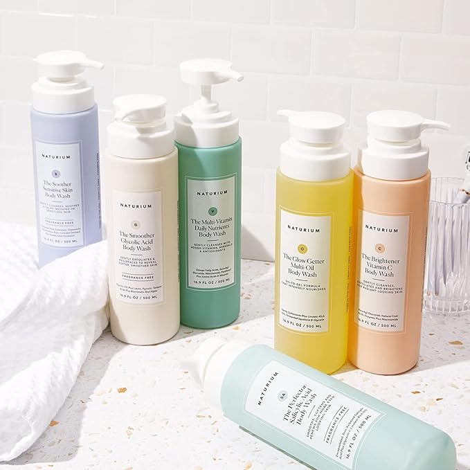 Naturium The Smoother Glycolic Acid Exfoliating Body Wash, Soft & Smoothing Cleanser, 16.9 oz