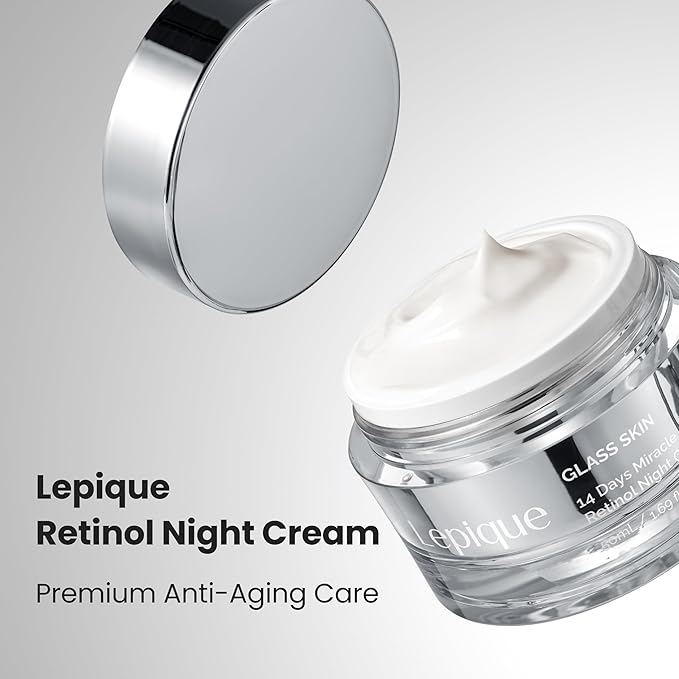 Retinol Night Cream 1.69oz - No.1 Korean Premium Overnight Repair Cream for Face and Neck - Collagen, Centella, Hyaluronic Acid - Anti aging, Acne, Moisturizer, Face Cream, Hydrating, Firming