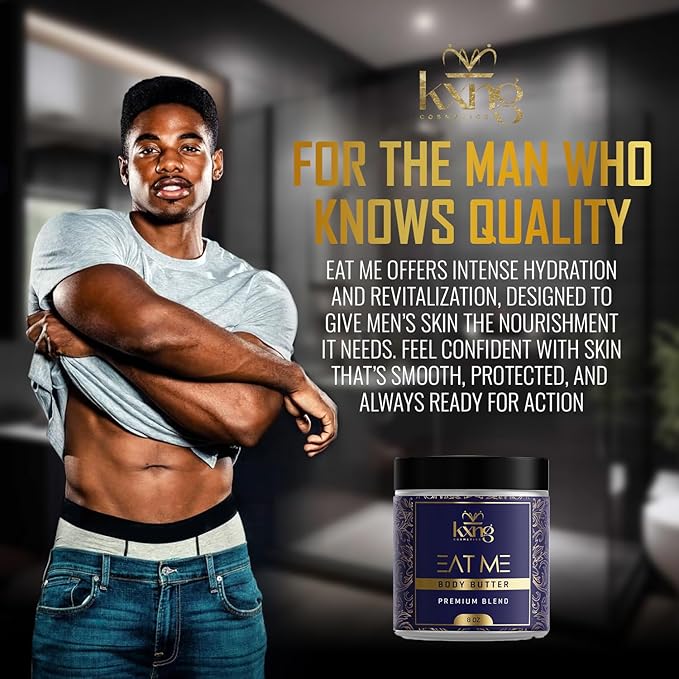 KXNG Cosmetics, Body Butter, Organic Skin Care for Men and Women, Body Moisturizer Lotions and Creams, Raw Shea Butter, Cocoa Butter, Mango, Coconut Oil, Hand, Foot, All Skin Types (Eat Me XL)