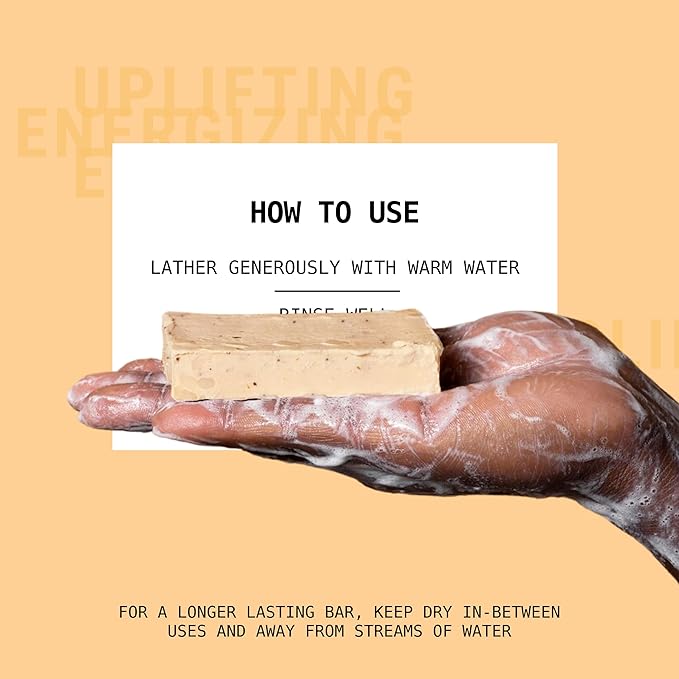 Natural Organic for Face and Body, Exfoliating & Moisturizing Soap Bar with Shea Butter, Coconut Oil and Essential Oils, 4oz Per Bar (Sweet Orange Poppy)