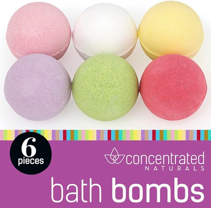 Bath Bombs for Women Relaxing Bath Bomb Gift Set All Natural Bathbombs for Woman with Essential Oil Scented Large Bulk 6 Pack Individually Wrapped Fizzy All Natural Bath Bombs…