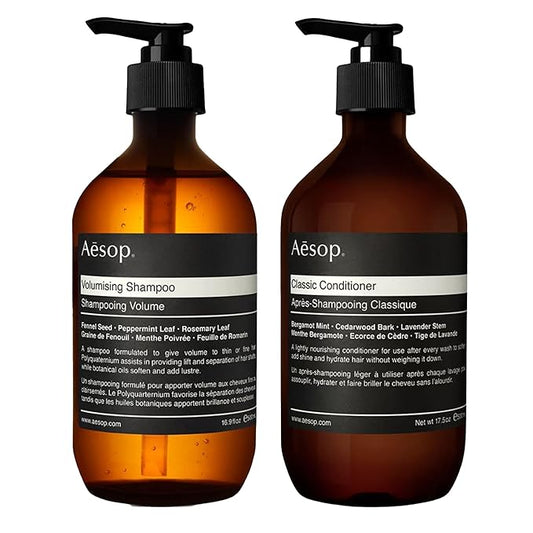 Aesop Volumising Shampoo and Classic Conditioner Set | Volume and Hydration for Thin to Fine Hair | Paraben, Cruelty-free & Vegan | 17.2 oz + 16.9 oz