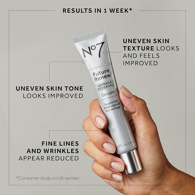 No7 Future Renew Damage Reversal Anti Aging Serum for Face - Face Serum for Women with Peptides to Support Skin Repair - Helps Reduce Fine Lines, Wrinkles, Dryness & Uneven Tone (0.84 Fl oz)