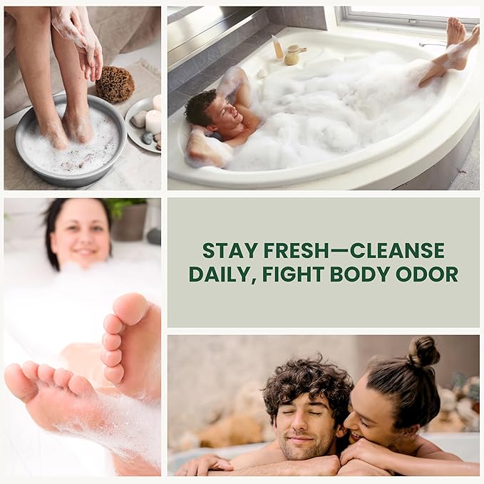 Tea Tree Oil Foot & Body Soap for Deep Cleansing, Anti Itch Body Wash, Fights Body Odor, Soothes Jock Itch, Athlete's Foot, Ringworm & Acne-Prone Skin.