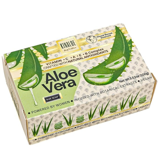 Aloe Vera Soap Bar – Natural Moisturizing Cleanser for Face and Body, Soothes Irritated Skin, Helps Relieve Sunburn, Hydrates and Softens (1 Pack)