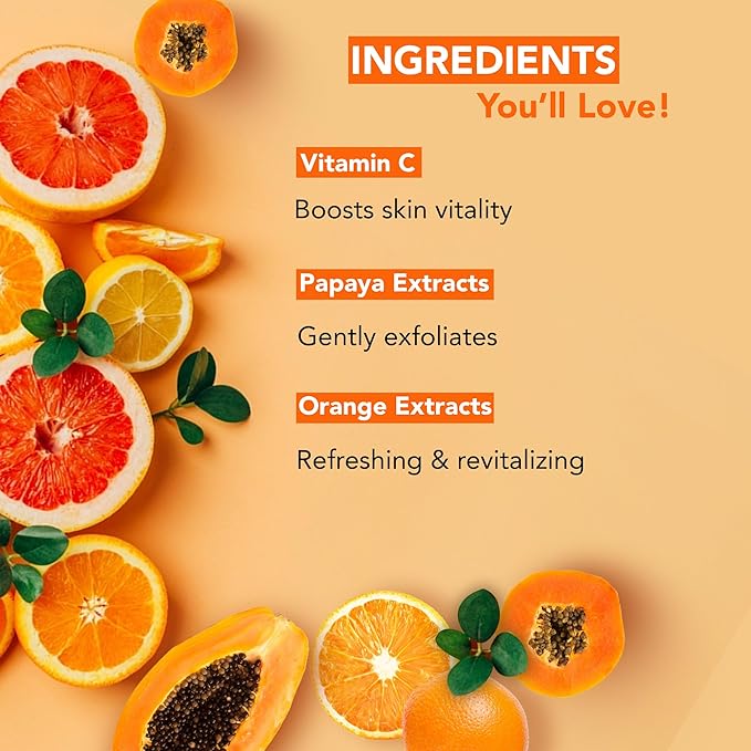 Botanic Hearth Vitamin C Foaming Face Wash With Papaya & Orange | Extracts Built|In Silicone Brush | For Cleansing & Glowing Skin | Paraben & Sulphate Free | Face Cleanser For Women & Men | 5.1 Fl Oz