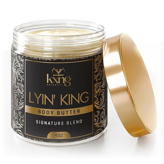KXNG Cosmetics, Body Butter, Organic Skin Care for Men and Women, Body Moisturizer Lotions and Creams, Raw Shea Butter, Cocoa Butter, Mango, Coconut Oil, Hand, Foot, All Skin Types (Lyin’ King)
