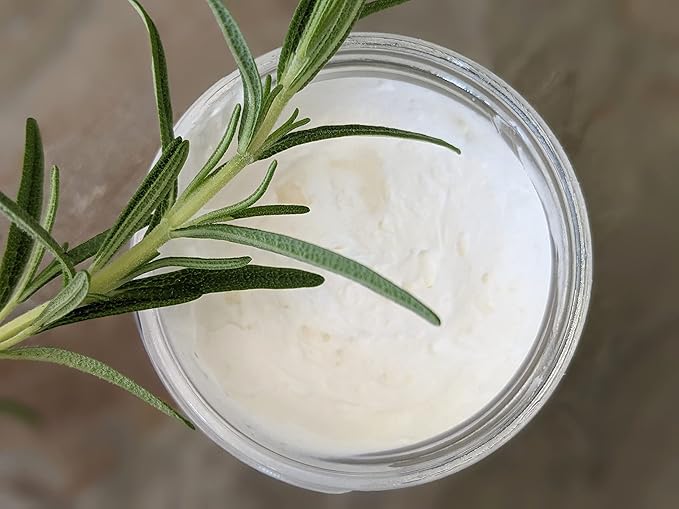 Legend's Creek Farm, Goat Milk Body Butter - Hydrating Natural Body Moisturizer with Organic Shea Butter & Grape Seed Oil - 8 Oz Purifying & Toning Whipped Body Butter (Rosemary & Lavender)