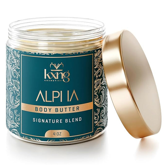 KXNG Cosmetics, Body Butter, Organic Skin Care for Men and Women, Body Moisturizer Lotions and Creams, Raw Shea Butter, Cocoa Butter, Mango, Coconut Oil, Hand, Foot, All Skin Types (Alpha)