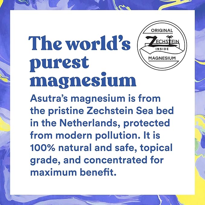 ASUTRA Magnesium Body Butter Lotion, 6.76 oz, Soothing Shea Butter & Almond Oil Moisturizer, Premium-Quality Magnesium, Lemongrass Essential Oil
