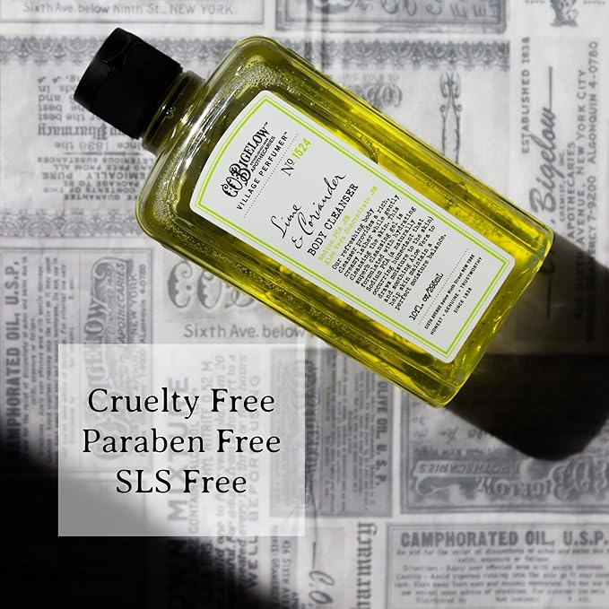 C.O. Bigelow Lime Coriander Body Wash, Village Perfumer Moisturizing Body Wash with Aloe Vera, 10 Fl Oz