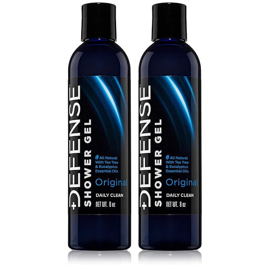 Defense Soap Organic Tea Tree Body Wash | All Natural Shower Gel with Tea Tree Oil, Eucalyptus Oil, and Aloe Vera. Wrestling Inspired, For All Mens & Womens Skin Types. 8 oz (Pack of 2)