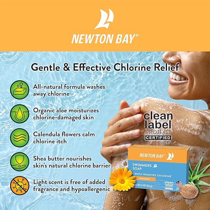 Swimmers Soap | All Natural Body and Face Wash Soap Bar | Gently Washes Away Chlorine After Swimming | Revitalizes Sensitive Skin | Single 4 Ounce Soap Bar