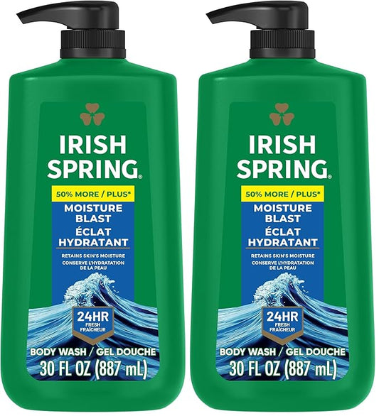 Irish Spring Moisture Blast Body Wash, 30 Oz Pump (Pack of 2)