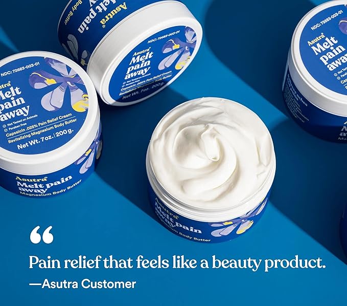 ASUTRA Magnesium Body Butter Lotion with Capsaicin, 7 oz - Warming Sensation, Temporary Relief from Muscle Discomfort and Soreness, Shea Butter & Almond Oil Moisturizer, Premium-Quality Magnesium