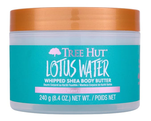 Tree Hut Lotus Water Whipped Shea Body Butter, Long-lasting Hydration Leaves Skin Feeling Soft & Moisturized, Lightweight, Nourishing Essential Body Care, 8.4 fl oz.