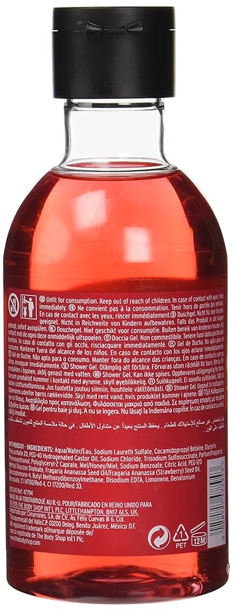 The Body Shop Strawberry Shower Gel, Paraben-Free Body Wash, 8.4 Fl. Oz.