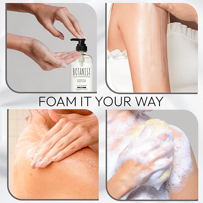 Botanist Sensitive Skin Body Wash for Women, Hypoallergenic Body Wash with Shea Butter & Aloe Extract, Hydrating Shower Gel, Sulfate & Paraben Free BODY WASH in Japan 16.5Fl Oz Rose & White Peach 2EA