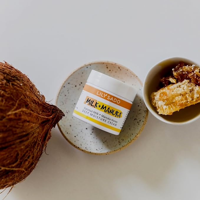 LILY SADO MILK+MANUKA™ Coconut Milk and Manuka Honey Natural Face Moisturizer - Non Greasy Organic Facial Cream with Cocoa Butter and Gotu Kola - Amazing Anti-aging Formula
