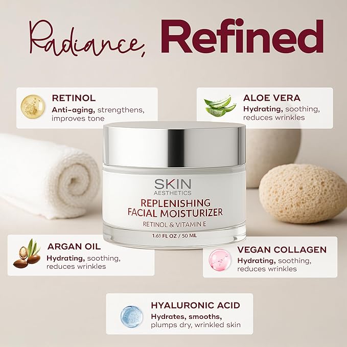 Retinol & Vitamin E Face Moisturizer - Repairs, Moisturizes, Fine Lines & Wrinkles Treatment - Anti-Aging - Dermatologist Tested Korean Skincare - Clean Beauty, Cruelty-Free - 1.69 oz