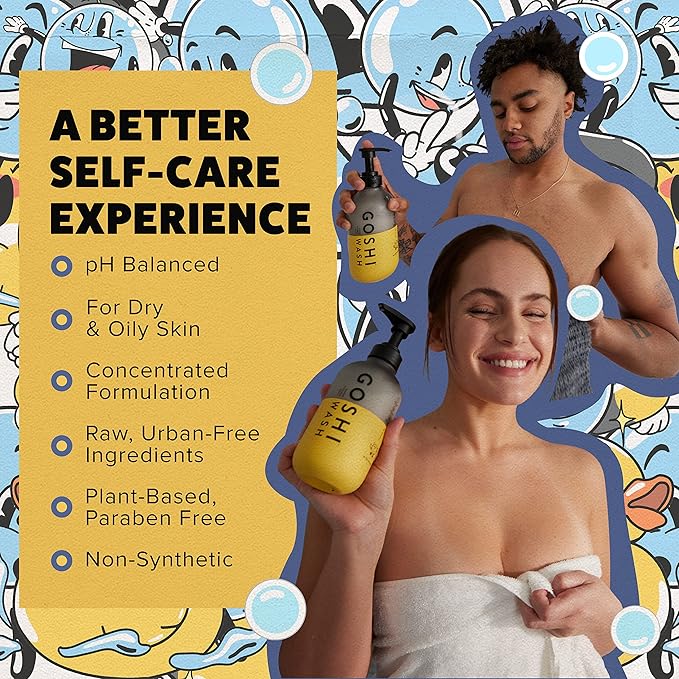 GOSHI Super Vitamin Body Wash 20 oz - pH-Balanced Exfoliating Body Wash for Men and Women - For All Skin Types