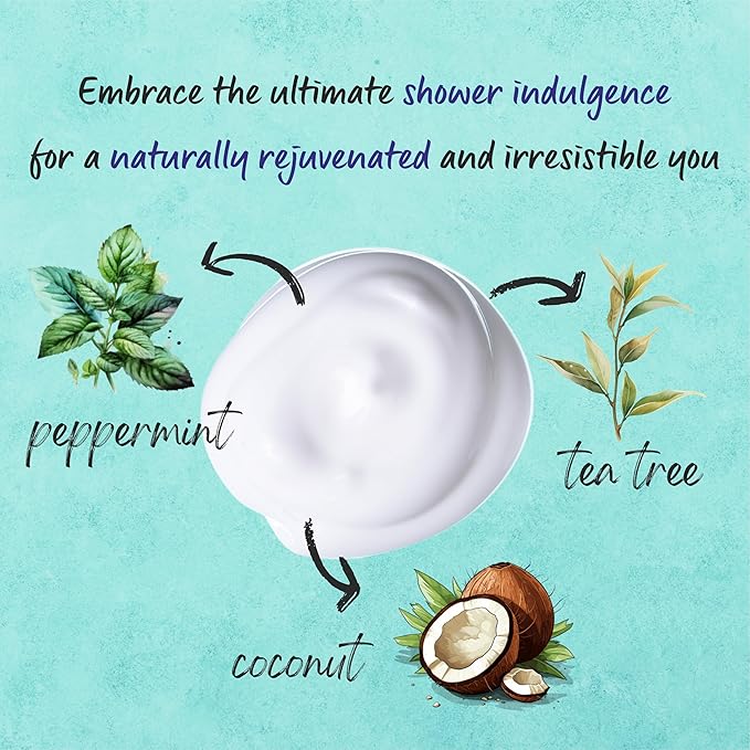 AnatoliaDaphne Fresh Ice Peppermint Body Wash and Shower Gel for MEN with Vitamin E for Jock Itch, Eczema, Ringworm, Body Odor, Body Wash Men with Added Body Oils, LARGE 20.2 FL Oz Bottle