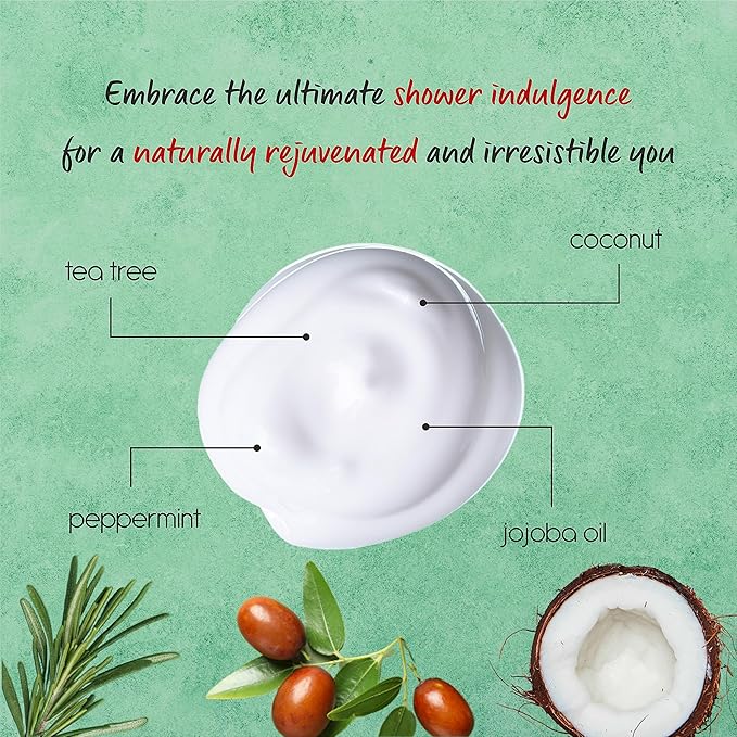 AnatoliaDaphne Tea Tree Body Wash and Shower Gel with Vitamin E for Jock Itch, Eczema, Ringworm, Body Odor, Body Wash Women & Men with Added Body Oils,LARGE 20.2 FL Oz Bottle (Tea Tree, Pack of 2)